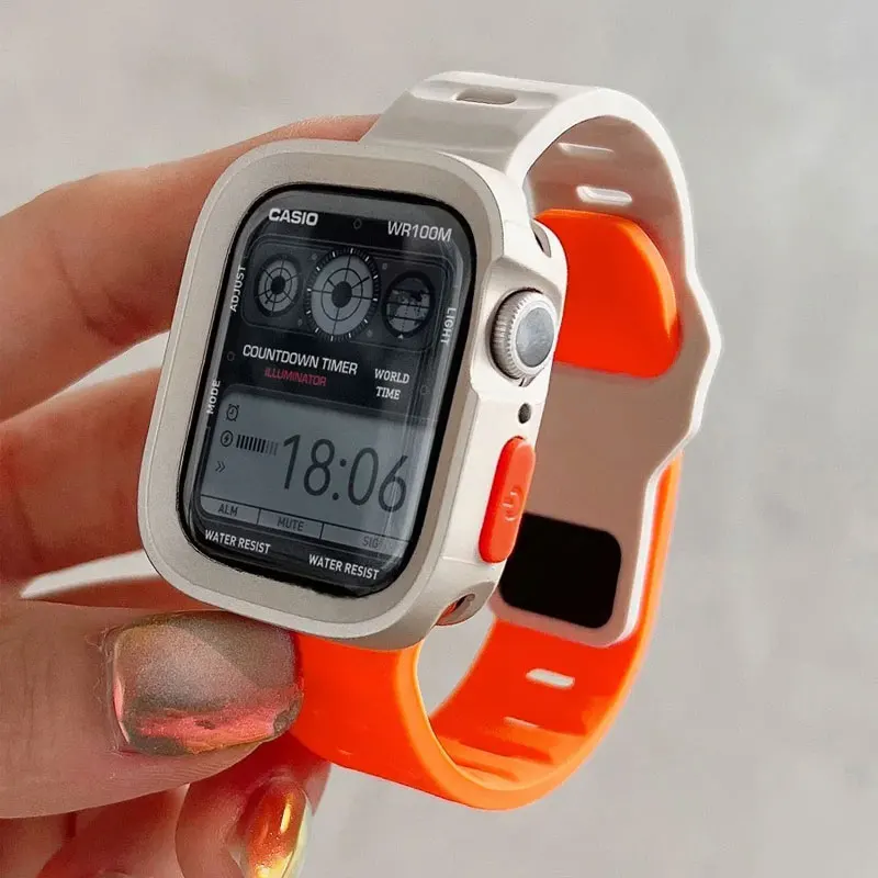 Candy Silikonhülle + Armband für Apple Watch Serie 9 45 mm Band 8 7 42 mm 41 mm SE 6 5 4 3 2 1 44 mm 40 mm 38 mm iwatch Ultra 2 49 mm Image