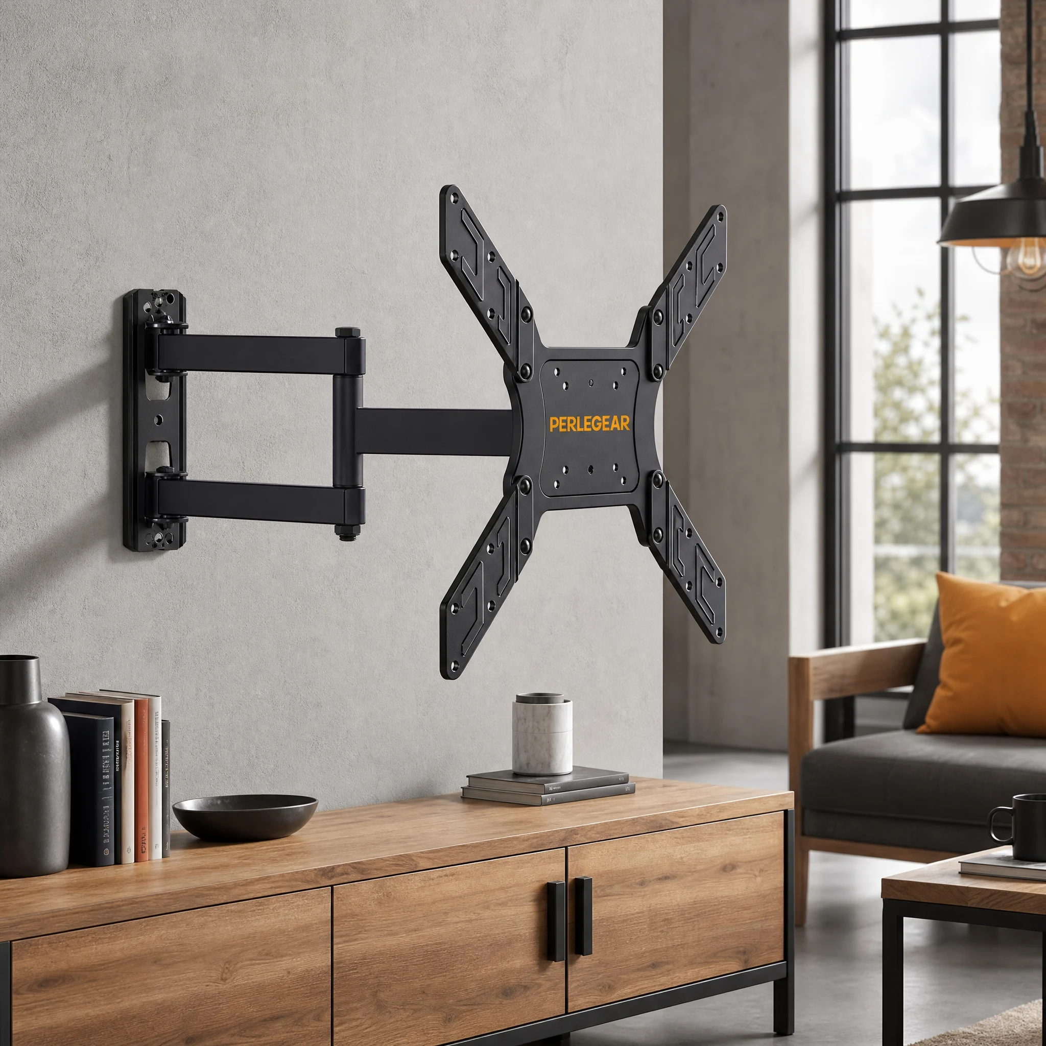 TV Wandmontage für Fernseher, Dreh- und Neigungsfestes Montagegerät für flache und gebogene Fernseher oder Monitore mit 26–60 Zoll, bis zu 40 kg, maximale VESA-Montagegröße 400x400 mm Image