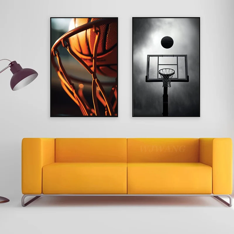 1 Stück rahmenloses Basketball-Poster, Leinwandgemälde, Wandkunst, Bilder, Leinwandposter und Drucke für Wohnzimmer, Jungenzimmer, Heimdekoration Image