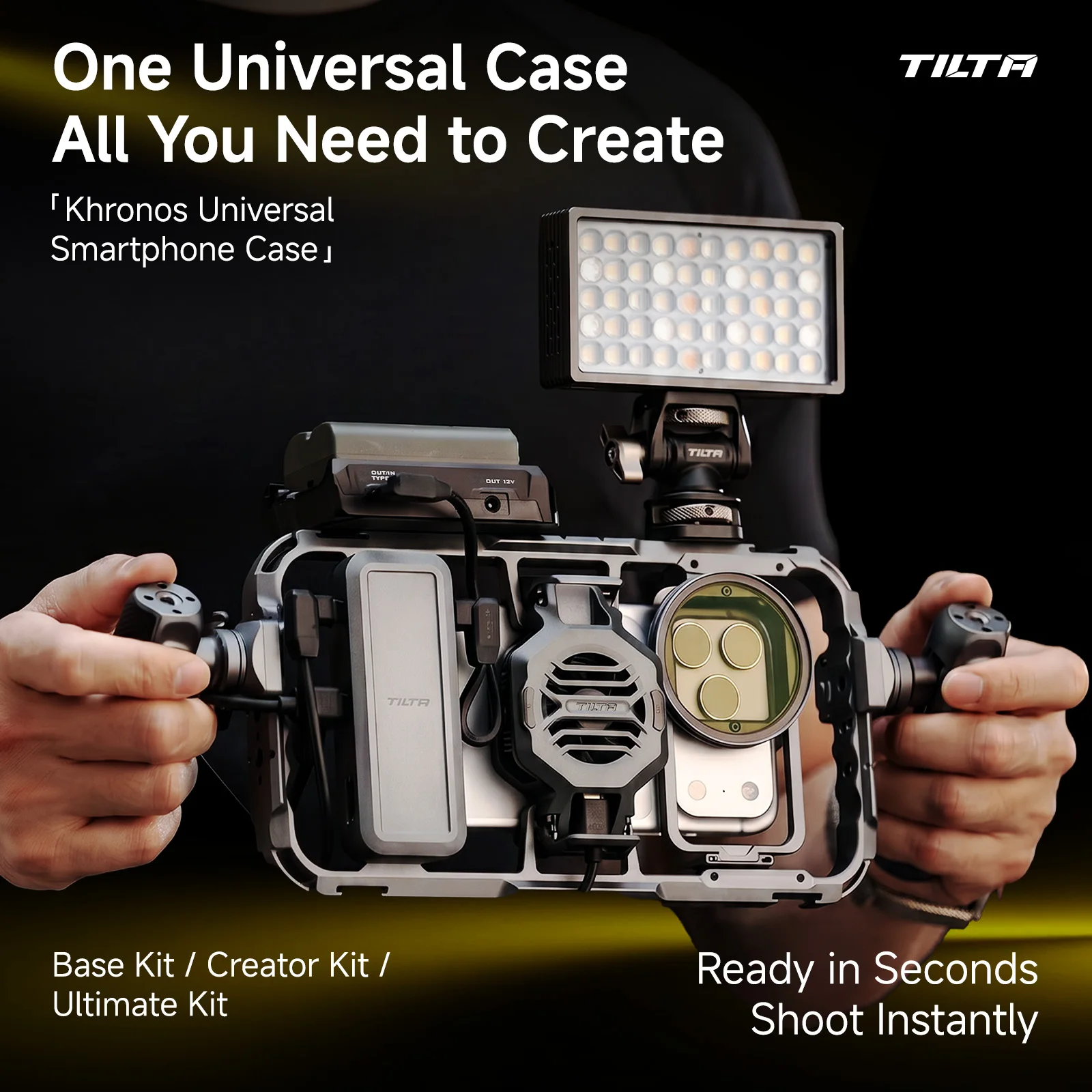 TILTA Khronos Universal Smartphone Case Smartphone Cage Mobile Filmmaking Case Phone 16 15 14 13 12 Samsung Handle Grip