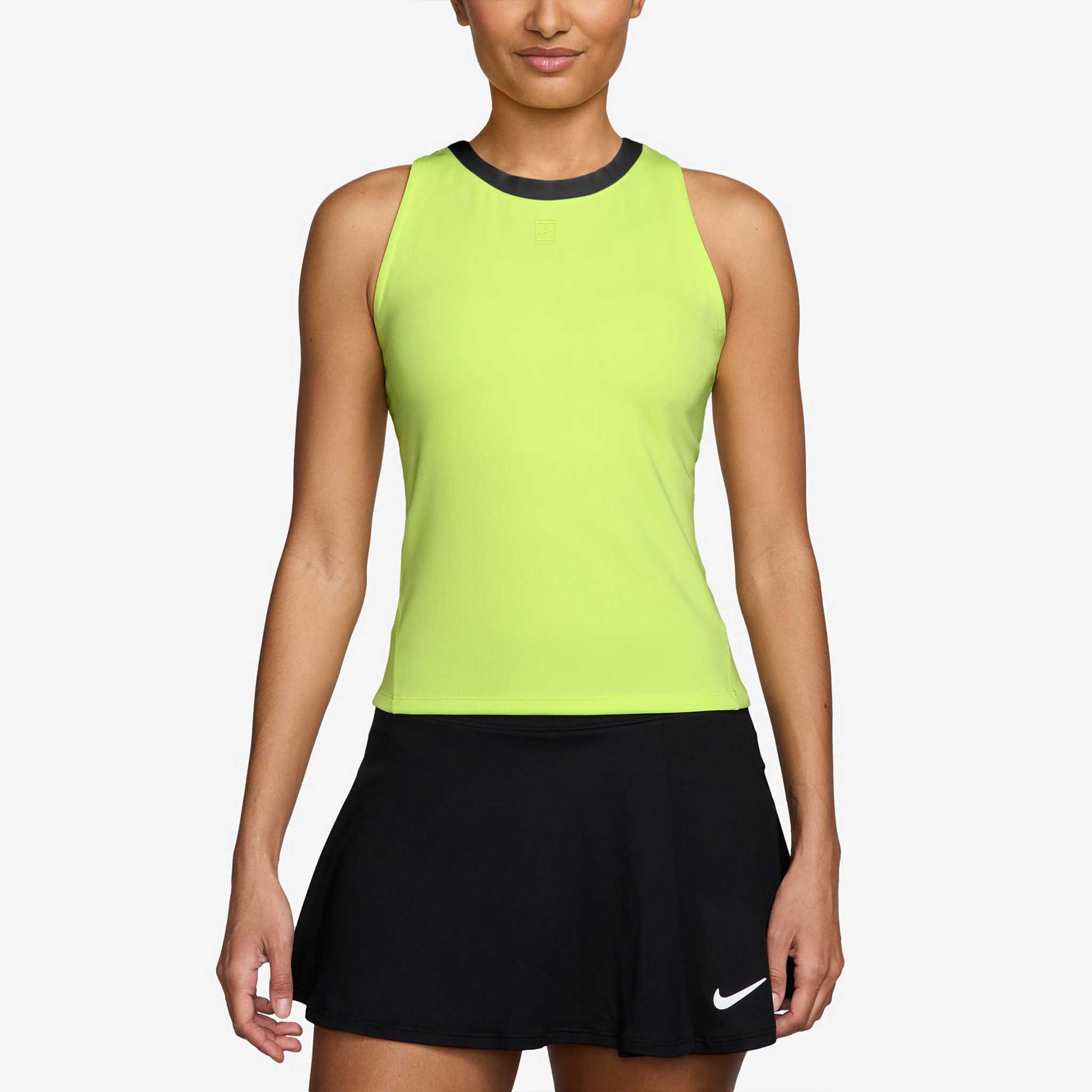 Nike Dri-Fit Court Advantage Tank Women's Tennis Apparel Light Lemon Twist/Black