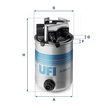 UFI Kraftstofffilter 2409501 Filtereinsatz 157mm GewindemaßM10 für RENAULT Image