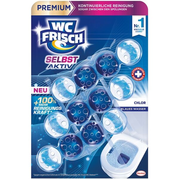 WC FRISCH WC-Duftspüler »Selbst Aktiv Chlor« 3x 50 g blau