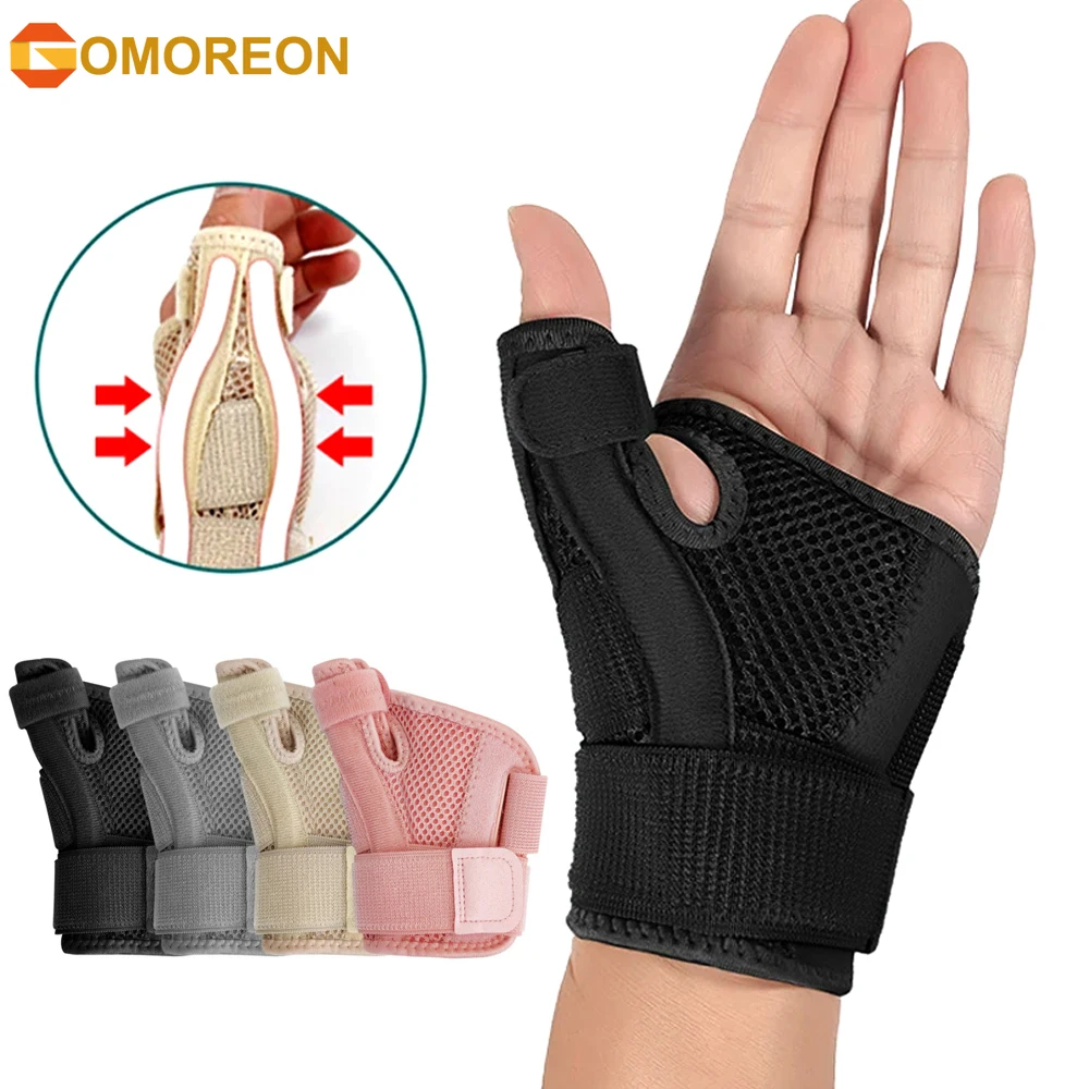1 Stück flexible Schiene, Handgelenk-Daumen-Stützklammer für Sehnenentzündung, Arthritis, atmungsaktiver Daumenschutz, passend für die rechte und linke Hand Image