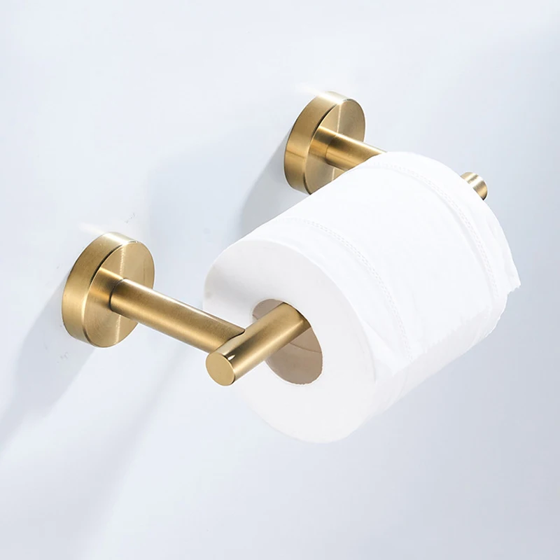 Porte-papier toilette mural rotatif en acier inoxydable 304 doré, accessoire de quincaillerie pour salle de bain domestique