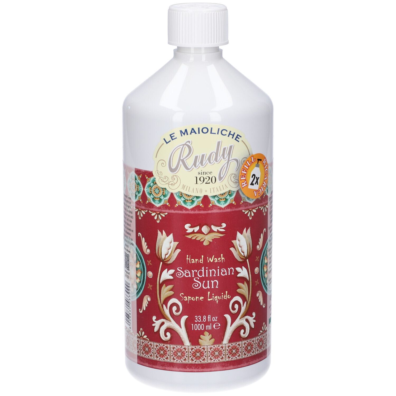 Rudy Profumi Maioliche Ricarica Sapone Liquido Mani Linea Sole di Sard