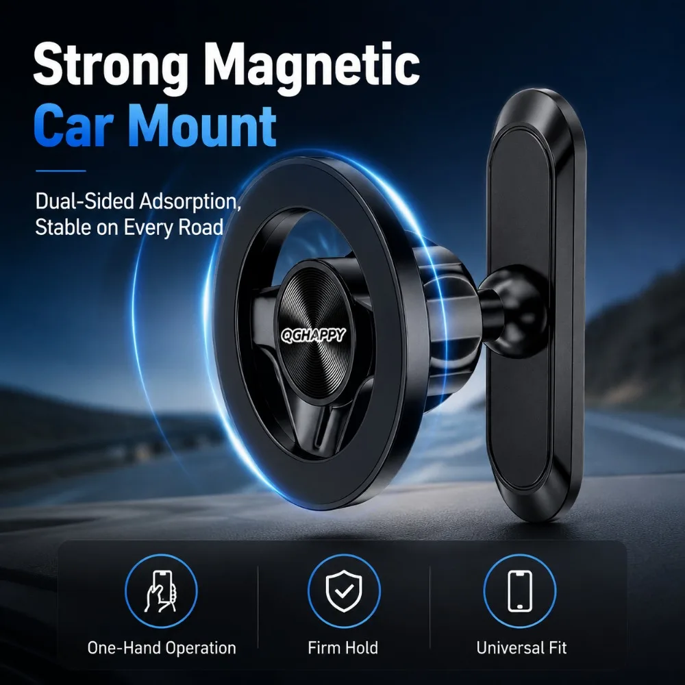 Dualer Starker Magnetischer Auto-Handyhalter für MagSafe, 360° ° Verstellbarer Metallständer für iPhone 16 15 Pro Samsung, Fitness-Studio Schreibtischhalterung Image