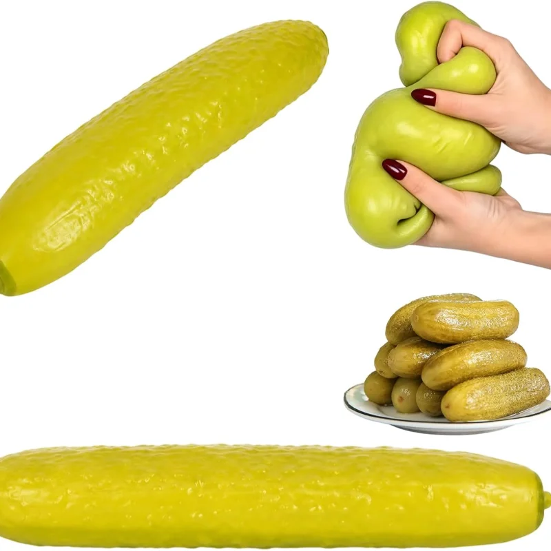 Jumbo Pickle Squishy Stressabbau-Set, Großer Gurken-Quetschball, Langsam Aufsteigender Stresskiller für Erwachsene Image