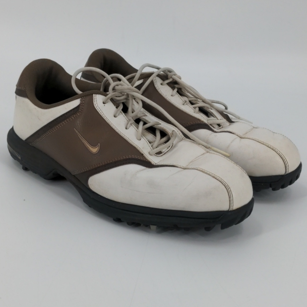 Nike Shoes | Men's Nike Golf Cleats Shoes | Color: Brown/White | Size: 9.5