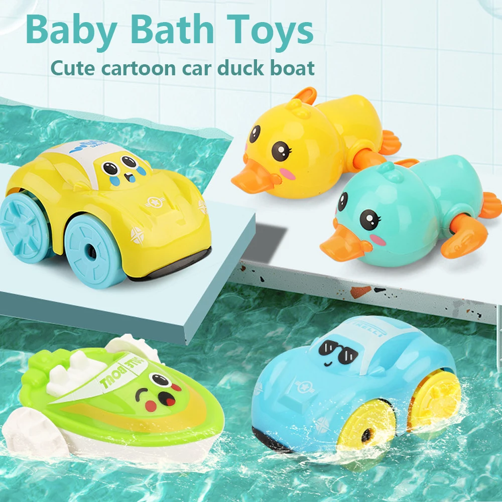 Baby Bad Spielzeug Kinder Baden Nette Schwimmen ente Wasser Spielen Spielzeug Uhrwerk Auto Cartoon Fahrzeug Baby Bad Spielzeug für Kinder Geschenk