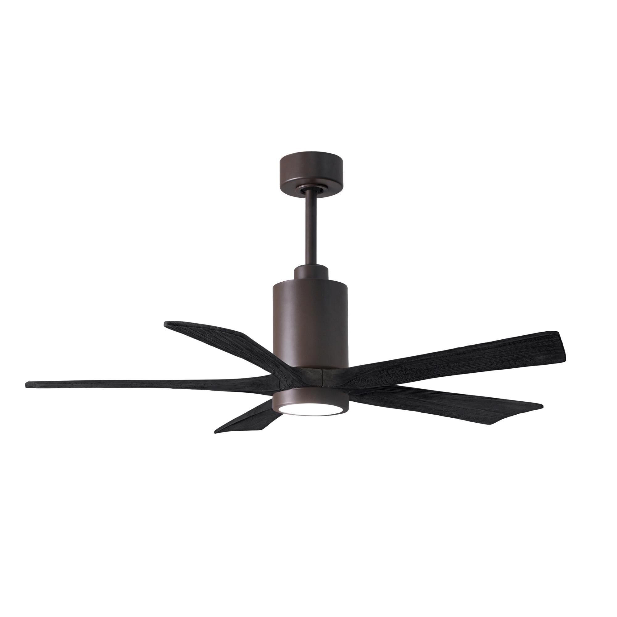 Matthews Fan Company Patricia 52 Inch Ceiling Fan with Light Kit - PA5-TB-BK-52