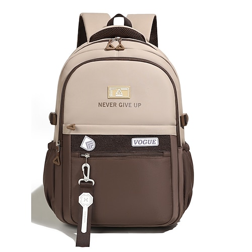 Zaino scolastico unisex, multicolore, grande capacità, multi-scomparto, poliestere resistente all'acqua, tracolla, borsa per laptop per scuola media, scuola superiore, università, viaggi, pendolarismo