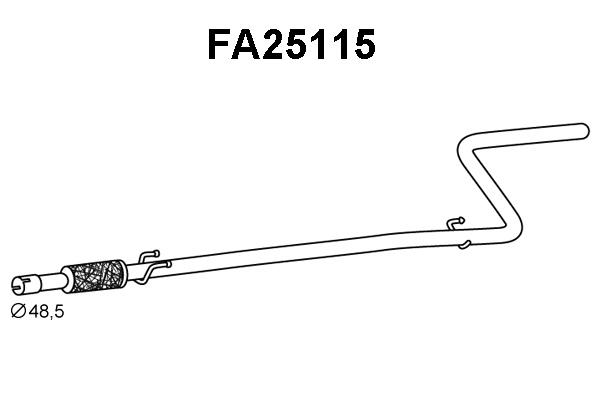 VEGAZ Abgasrohr ftr341 mitte für Fiat Image