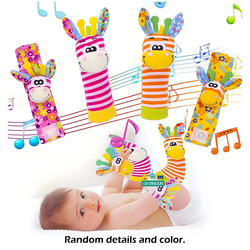 Baby Kleinkind Handgelenk Rassel Socken Spielzeug 0-12 Monate Mädchen Junge lernen Spielzeug frühe pädagogische Entwicklung niedlichen Kleinkinder sensorische Geschenke Image