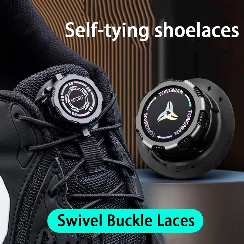 Outdoor-Sportschnürsenkel, einfache Installation, Schnürsenkel mit Drehverschluss, dicke Schnürsenkel für Sneaker, automatische Schnürsenkel, Schuhzubehör Image