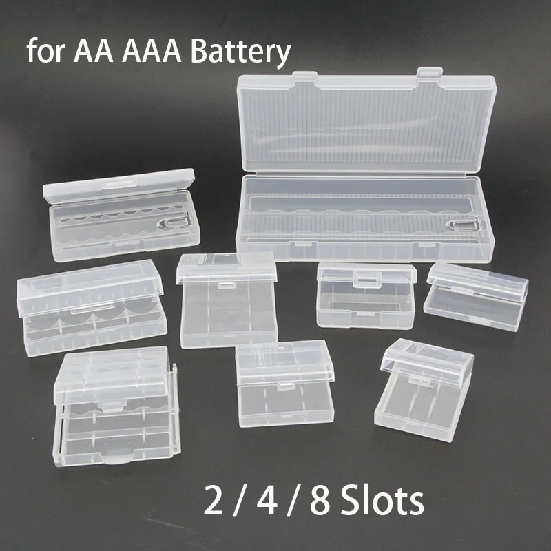 AA AAA Batterie Lagerung Box Hartplastik Fall Abdeckung Halter Schutzhülle Mit Clips Für AA AAA Batterie Lagerung Box Image