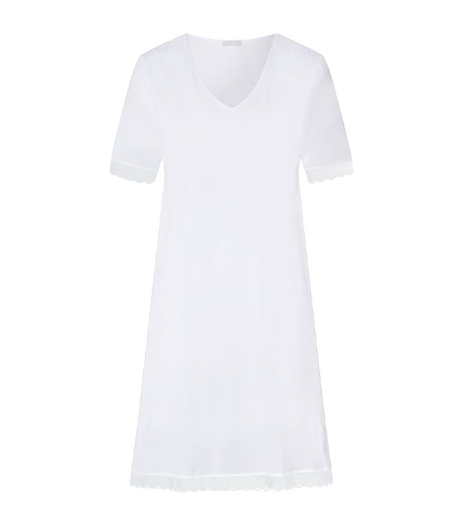 Pima Cotton Inaya Nightdress - White - Hanro Nightwear