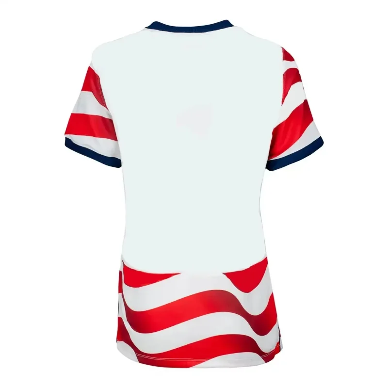 Maillot de football USA 2026 édition fan domicile à rayures ondulées rouges et blanches, respirant et à séchage rapide, pour adultes et enfants, collection familiale 26