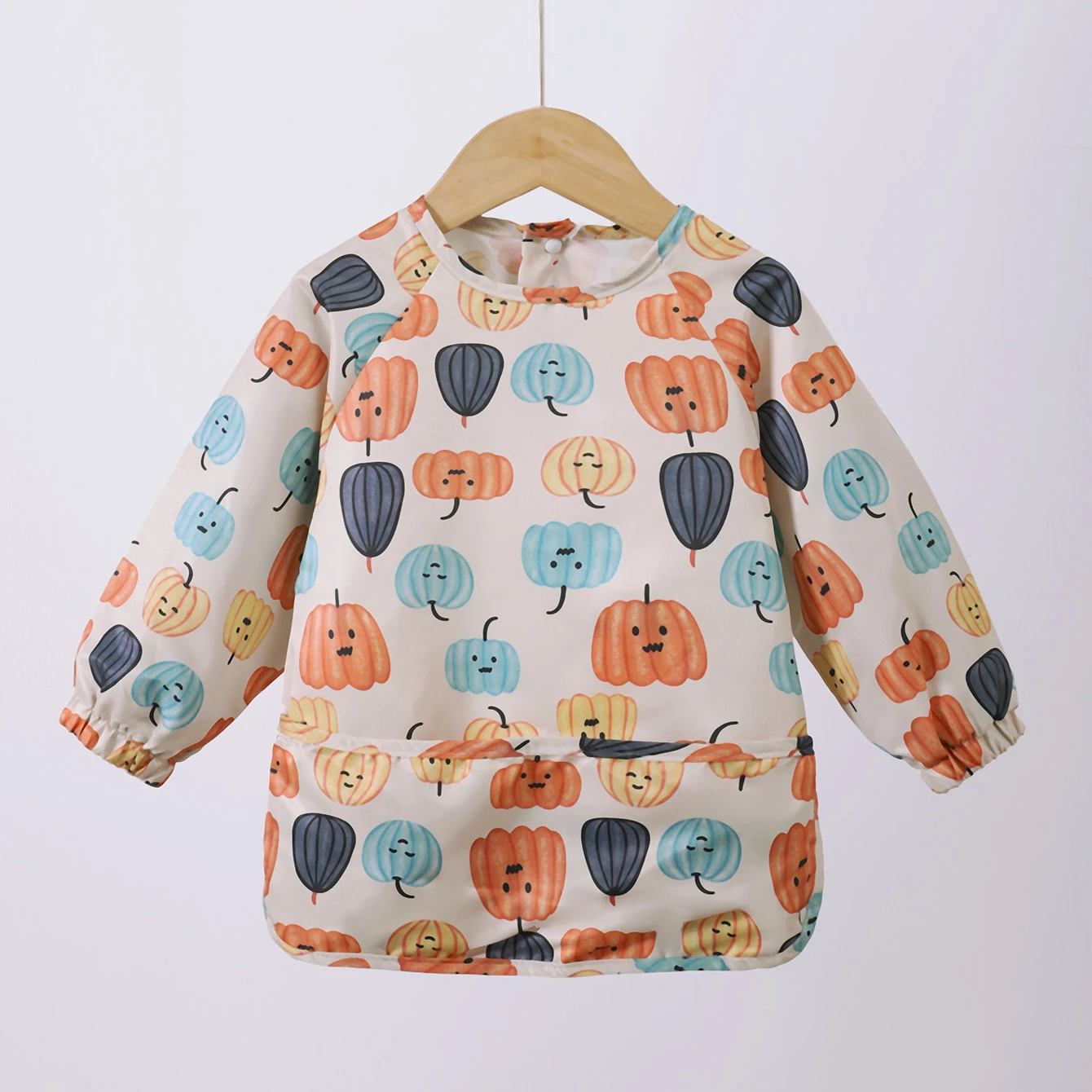 Vinaigrette inversée à manches longues pour enfants danois, vêtements de repas pour bébé, bavoir super doux et imperméable, sac d
