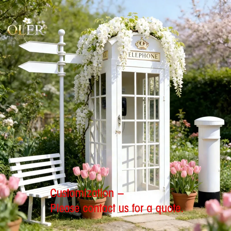custom.Oem Rts London Telephone Pink Red Phone Booth Box Stand Metal Birthday Party Wedding Decorations Photo Background