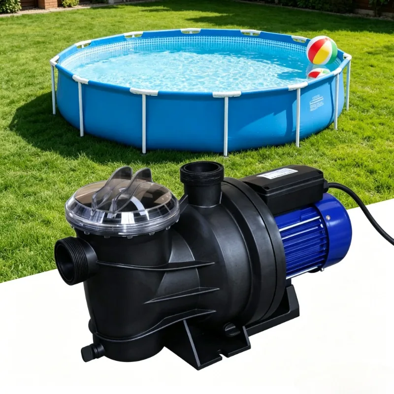 Pompe de piscine, pompe de circulation, bleue, puissante, efficace, légère, robuste, durable, peu encombrante, pour piscines, piscines hors sol, piscines gonflables, installation facile