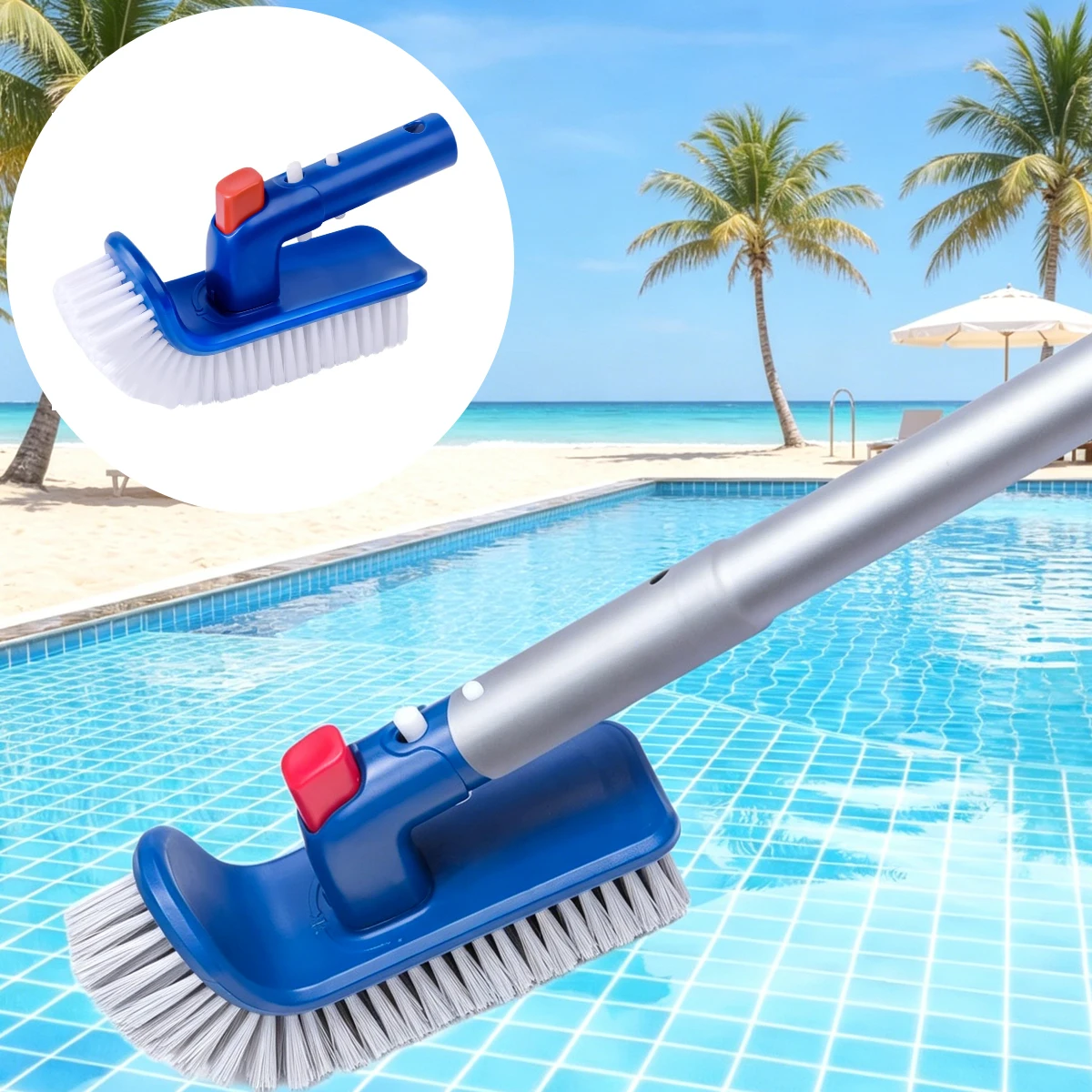 Brosse de nettoyage pour robots nettoyeurs de piscine, pour piscines extérieures, grandes piscines, accessoires de piscine, douche, jardin, maison familiale, filet