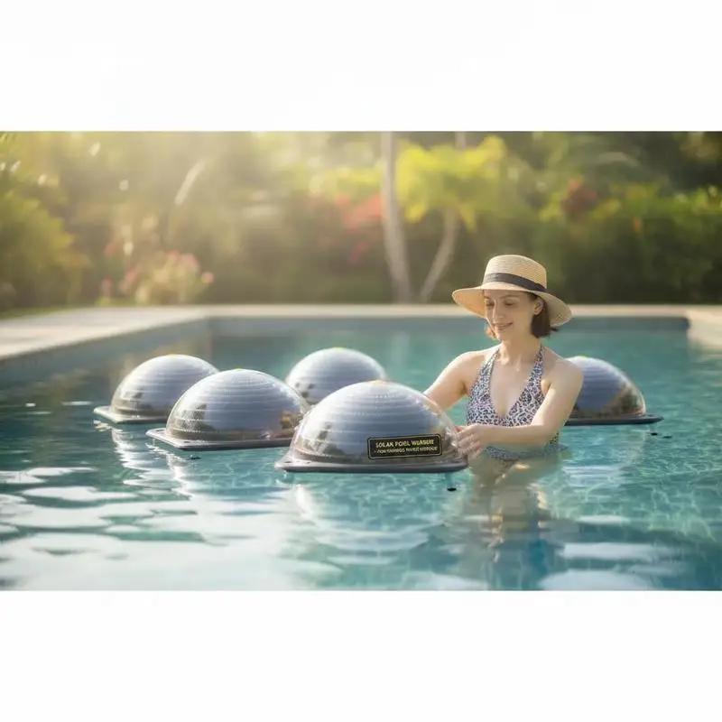 Chauffe-piscine solaire 5 pièces 75 x 75 x 36 cm en HDPE et aluminium, chauffe-piscine solaire pour une chauffe de l'eau efficace dans les piscines extérieures, chauffe-piscine solaire écologique pour