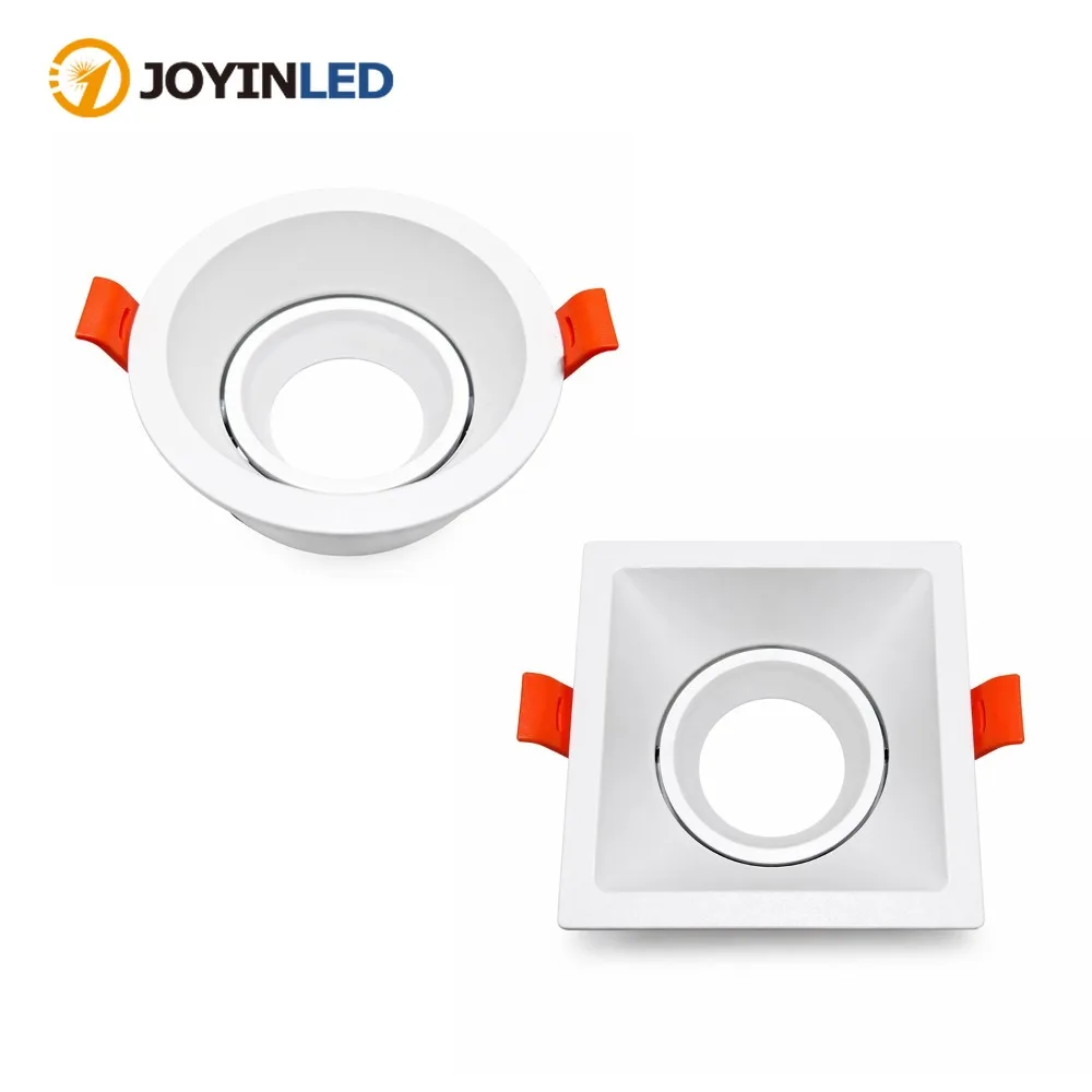 1/10 Stück Runde und Quadratische Deckenstrahler GU10 Spot-Leuchten Weiße LED Einbau-Deckenlampe Rahmen Badezimmer Küche Downlights