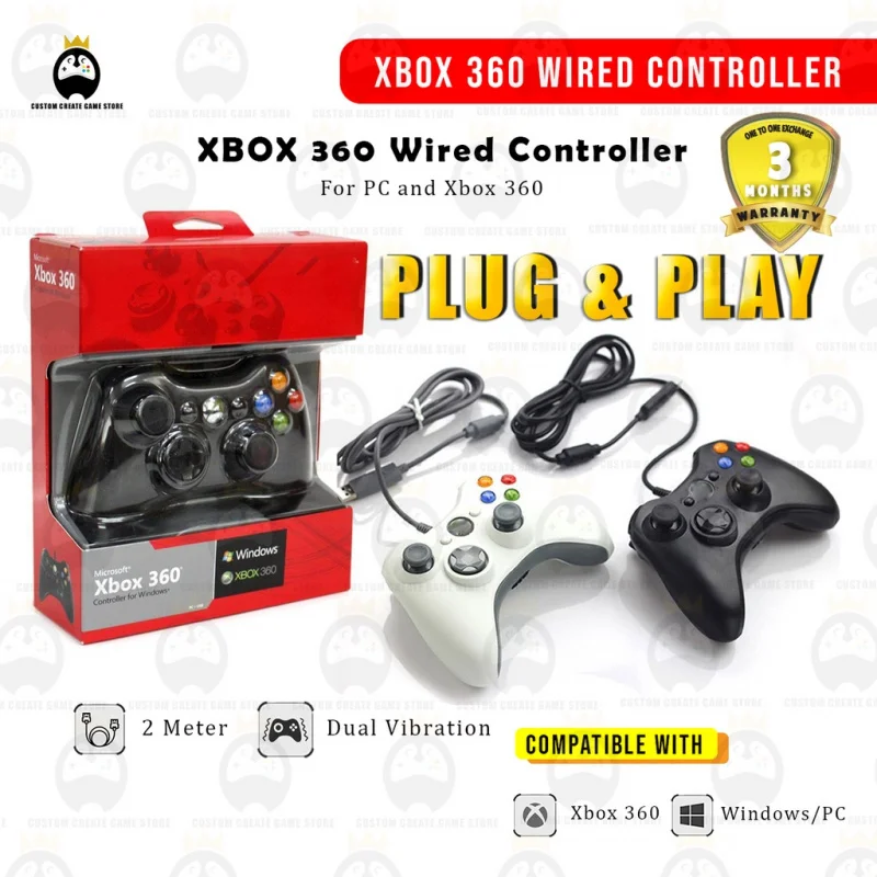 Brand new XBOX 360 controller for PC XBOX 360 [PLUG/PLAY] [SHIP FROM MALAYSIA] gamepad