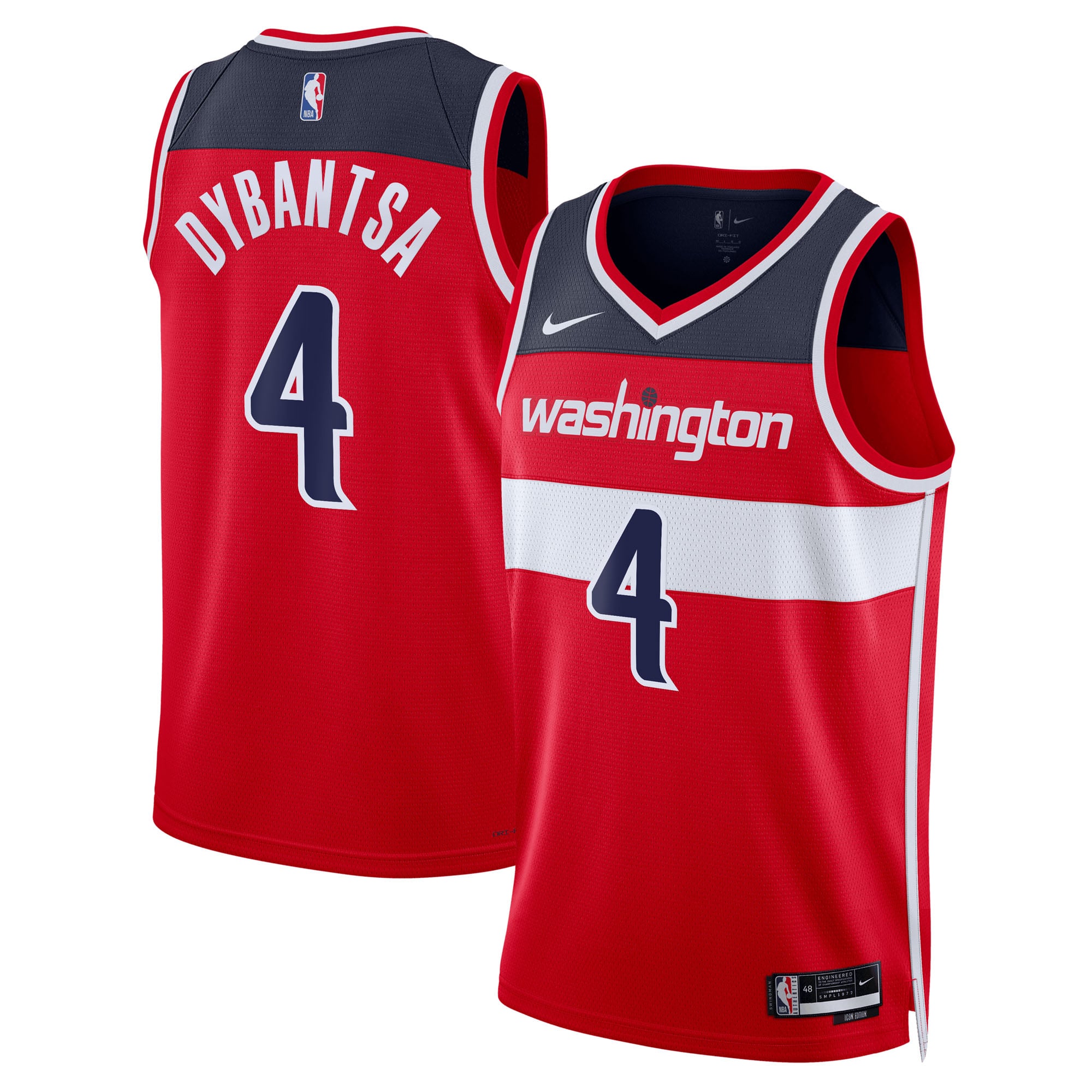 Maillot Nike Icon Swingman des Washington Wizards - Rouge - AJ Dybantsa - Unisexe - Homme Taille: XS