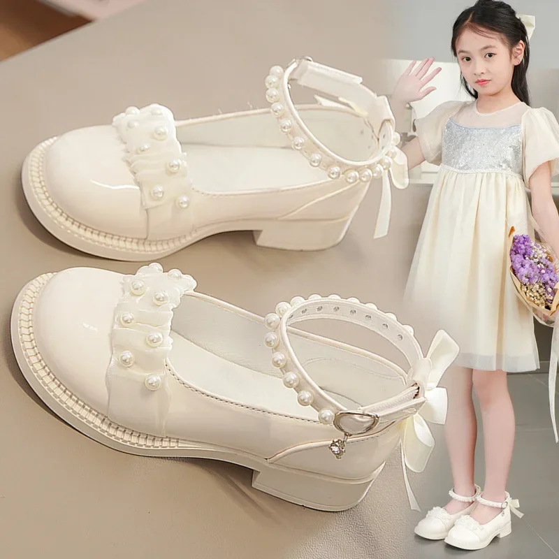 ‌ Mädchen Organza Mary Janes Prinzessin Schuhe Süße Knöchelriemen Drei Farben Herbst Casual Cover Toe Kinder Schuhe Europa 26-36
