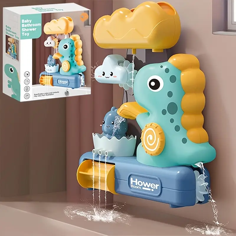 Dinosaur Baby Bath Toy With Suction Cup Water Wheel Dinosaur Baby Bath Toy With Suction Cup Water Wheel