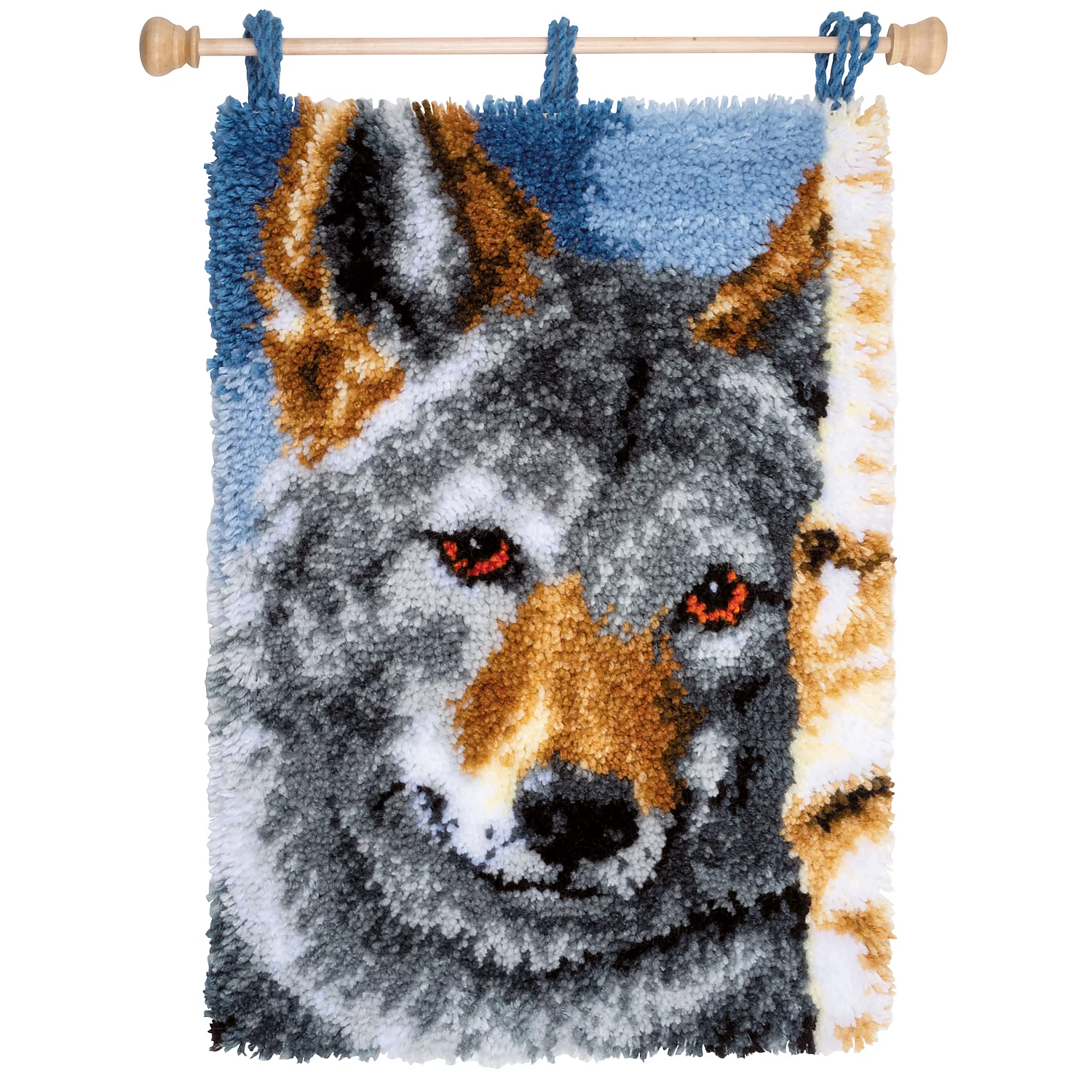 Knüpfteppich Wolf, 40 x 53 cm