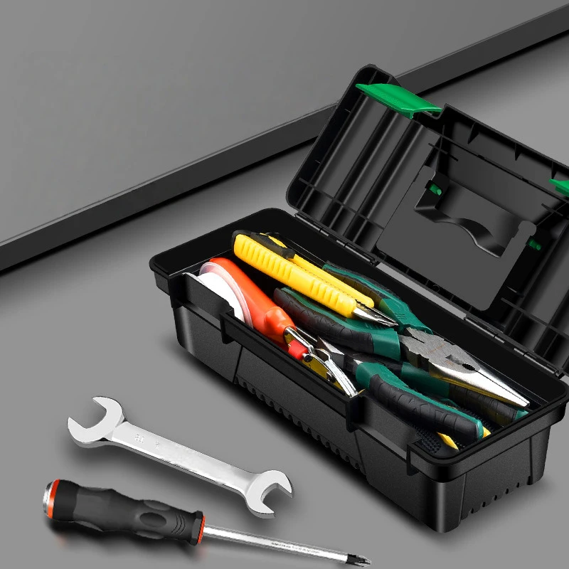 Boîte à outils en PP durable, organisateur d'outils épaissi, étui de rangement pour outils, boîte à outils portable pour la menuiserie et les outils électriques