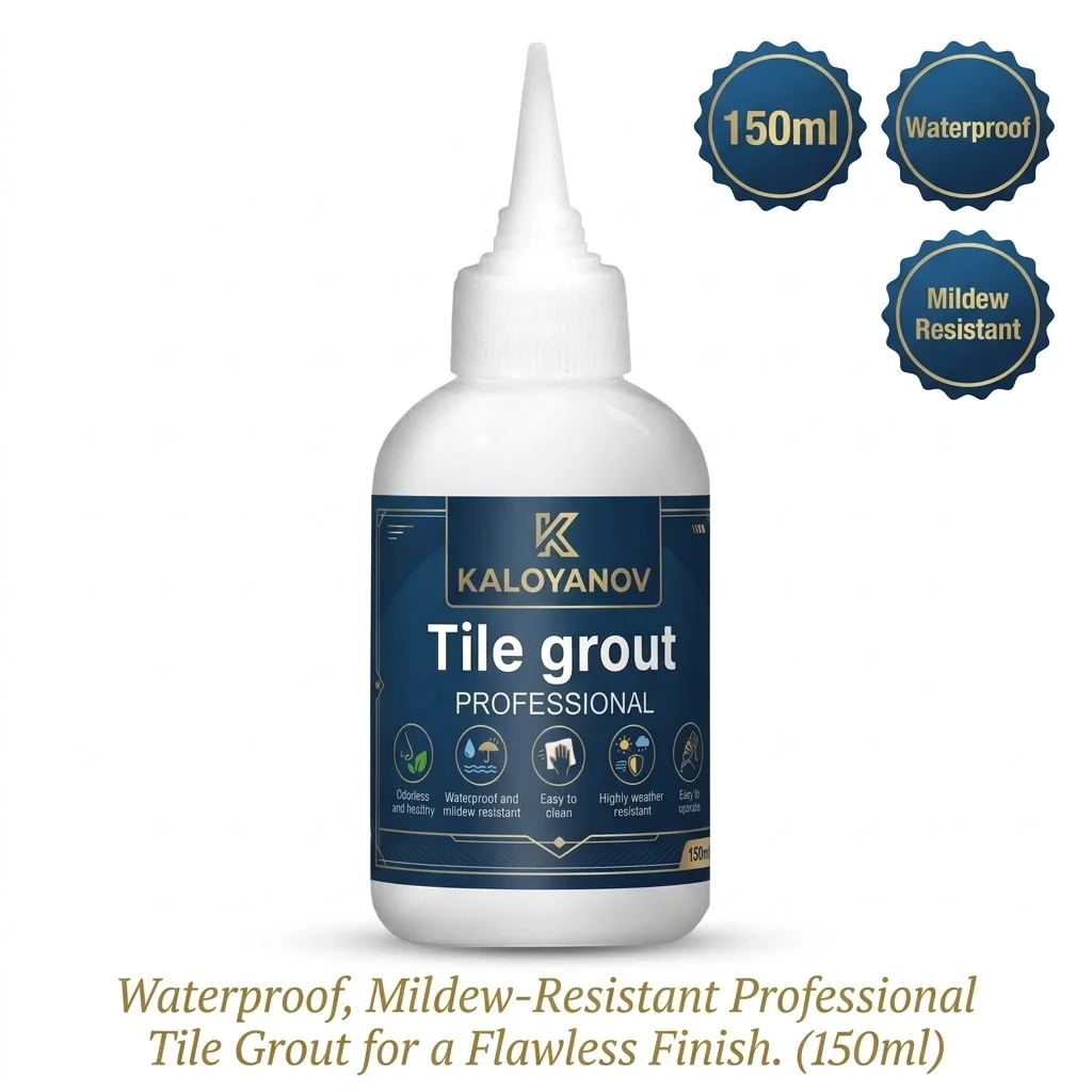Fliesenfugenversiegelung, 150 ml, wasserfester, schimmelresistenter Fugenfüller, einfach aufzutragende weiße Paste für Küche, Badezimmer, Fliesen, langlebige Fixierung