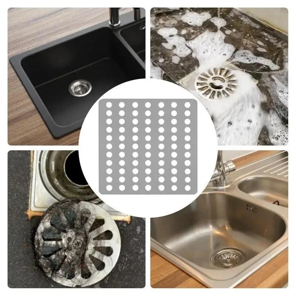 Grille de drain carrée en acier inoxydable – Filtre/col de cygne pour douche, attrape-cheveux/bouchon – Pièces de quincaillerie de salle de bain