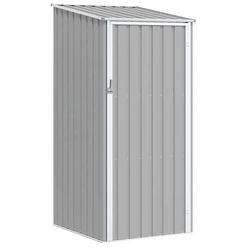 Abri de jardin gris, 87x98x159 cm, en acier galvanisé, anti-rouille, résistant aux intempéries, pour outils de jardin, équipement, engrais, articles divers, organisateur extérieur pour jardin