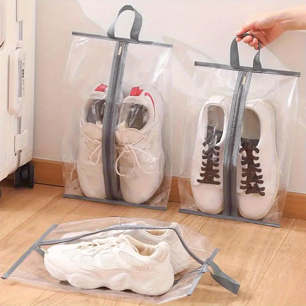 Wasserdichte Schuhaufbewahrungstasche Transparenter Feuchtigkeitsschutz Schuh-Organizer Reise-Aufbewahrung Staubdichte Schuhtasche Größe S M L