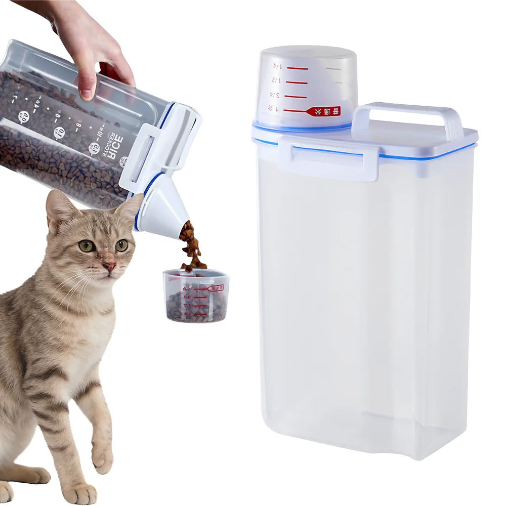 Conteneur de stockage de nourriture pour animaux de compagnie en plastique, boîte de stockage de nourriture pour animaux de compagnie de grande capacité, boîte hermétique pour nourriture pour chiens