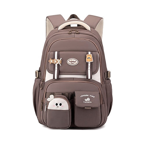 Zaino capiente per bambini, in poliestere resistente all'acqua, disponibile in vari colori, con tracolla, ideale per la scuola, i viaggi e le elementari. scuola media