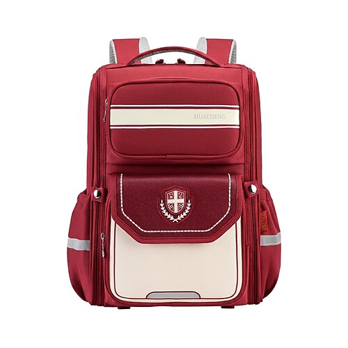Zaino per bambini e bambine per il ritorno a scuola, in poliestere impermeabile, multicolore, taglie grande/piccola, grande capacità, con scomparti multipli, strisce riflettenti per scuola, viaggi e