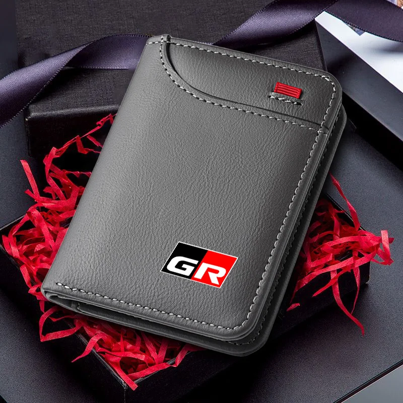 Portefeuille en cuir pour cartes de crédit, adapté aux voitures Toyota GR Sport HV YARiS Prius Harrier Corolla Camry Tacoma Venza Tundra rav4 Auris