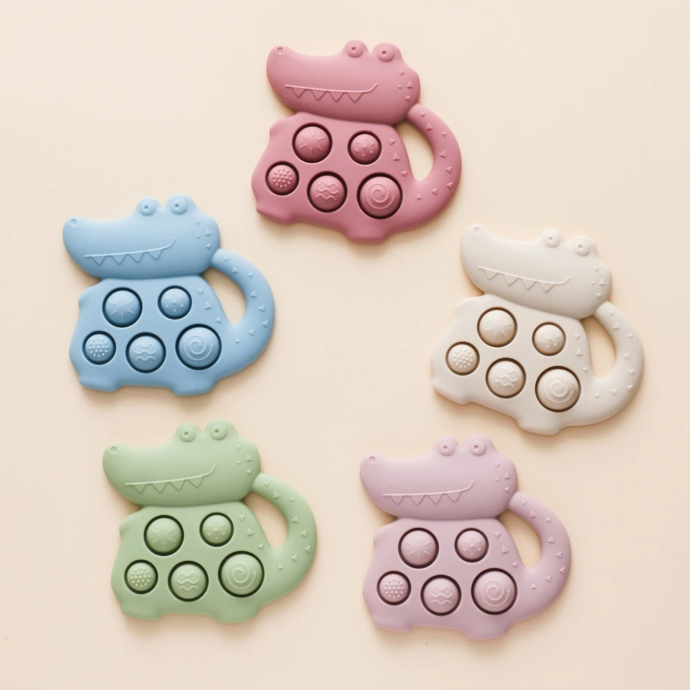 Silikon-Babyspielzeug 0-12 Monate, Baby-Beißspielzeug, Baby-Fidget-Spielzeug, Zahnungssensorik-Spielzeug, Silikon-Handglocke, Silikon-Beruhigungsspielzeug, Geschenke