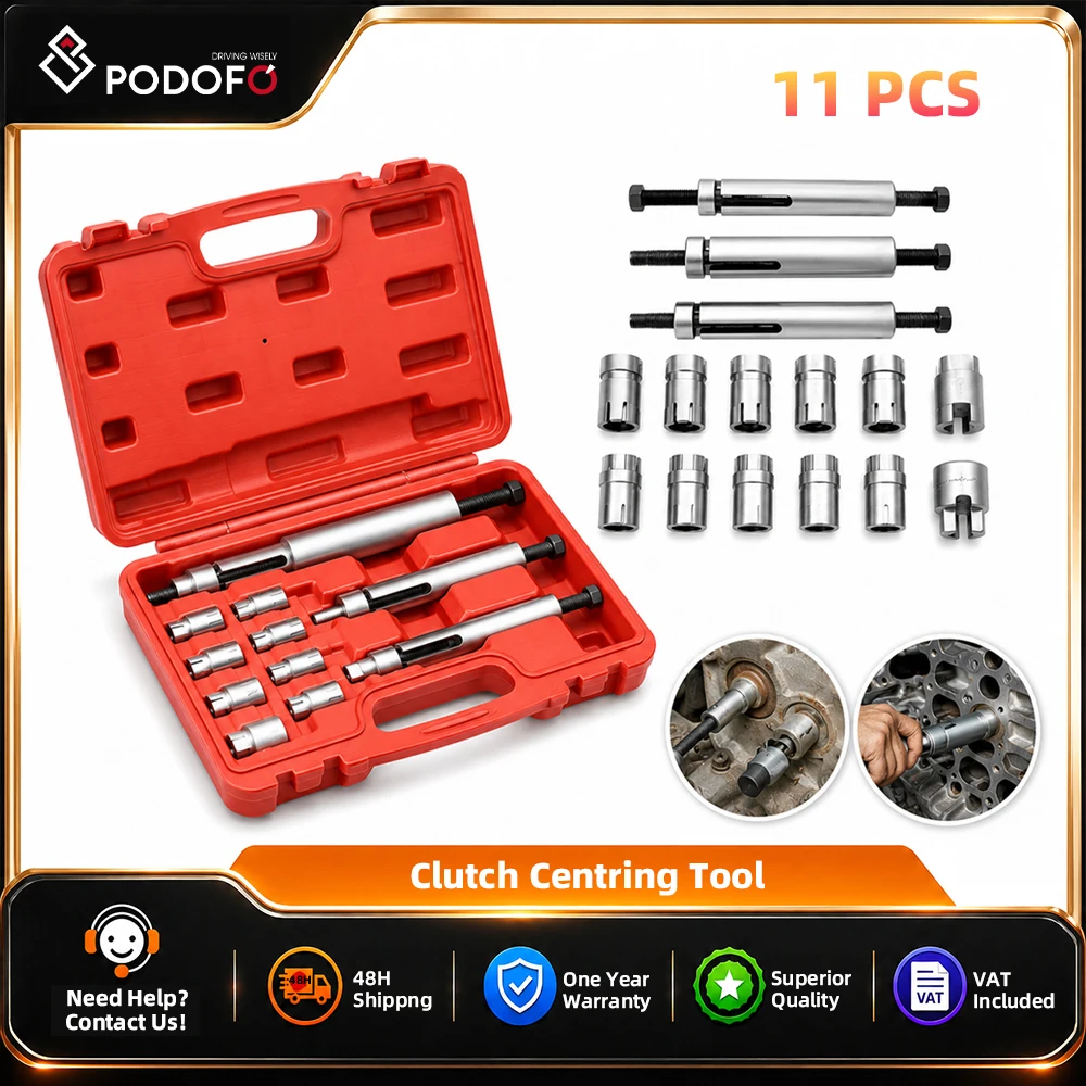Podofo Kit d'outils de centrage d'embrayage 11 pièces 12-20 mm, Outil d'alignement d'axe d'embrayage, Outil de centrage à goupille, Kit d'outils réglables pour l'alignement du moteur, Outil de