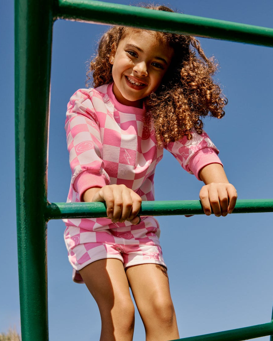 Cheery Checks Pink Dolphin Shorts - 12-18 months