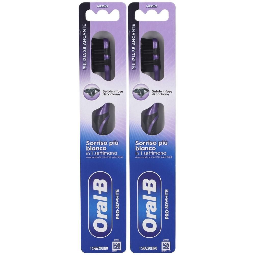 Oralb Pro-3Dwhite Pulizia Sbiancante Spazzolino 2x1 pz da denti