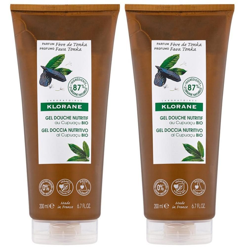 Klorane Gel Doccia Nutritivo al Cupuaçu BIO Profumo Fava Tonka 200ml -