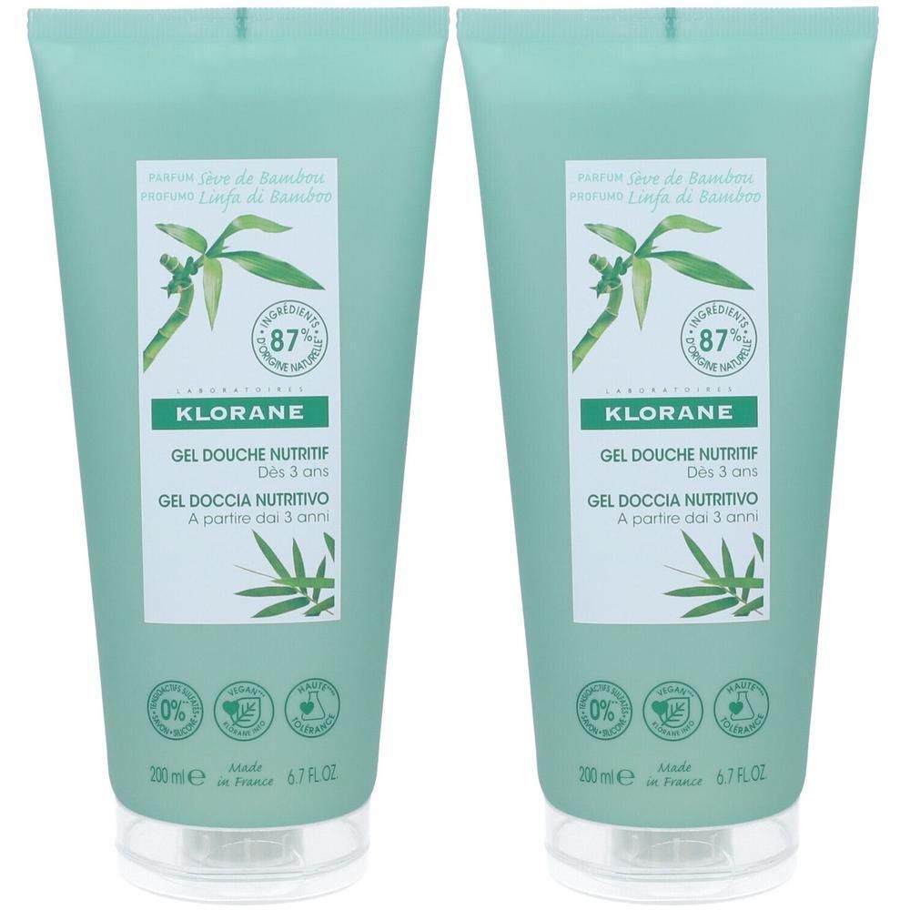 Klorane Gel Doccia Nutritivo al Cupuaçu BIO Profumo Linfa di Bambù 200