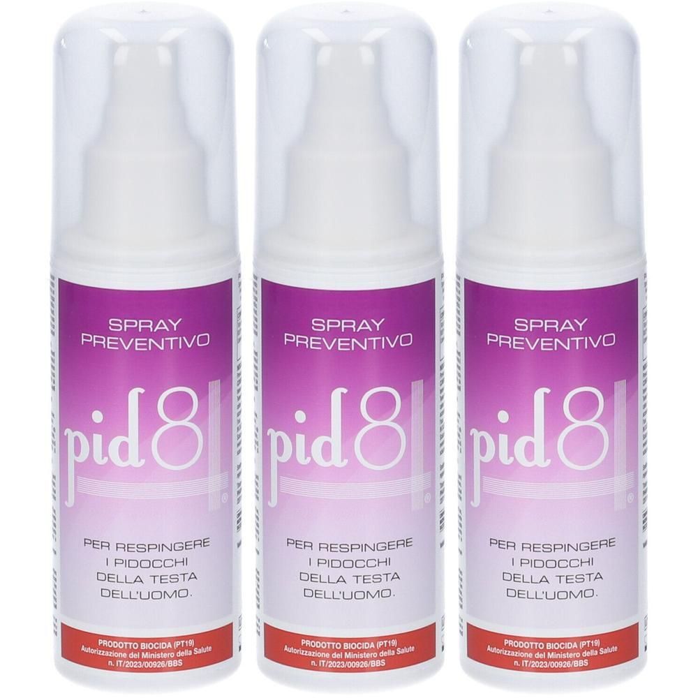 Pid8 Spray Preventivo Antipediculosi 3x75 ml