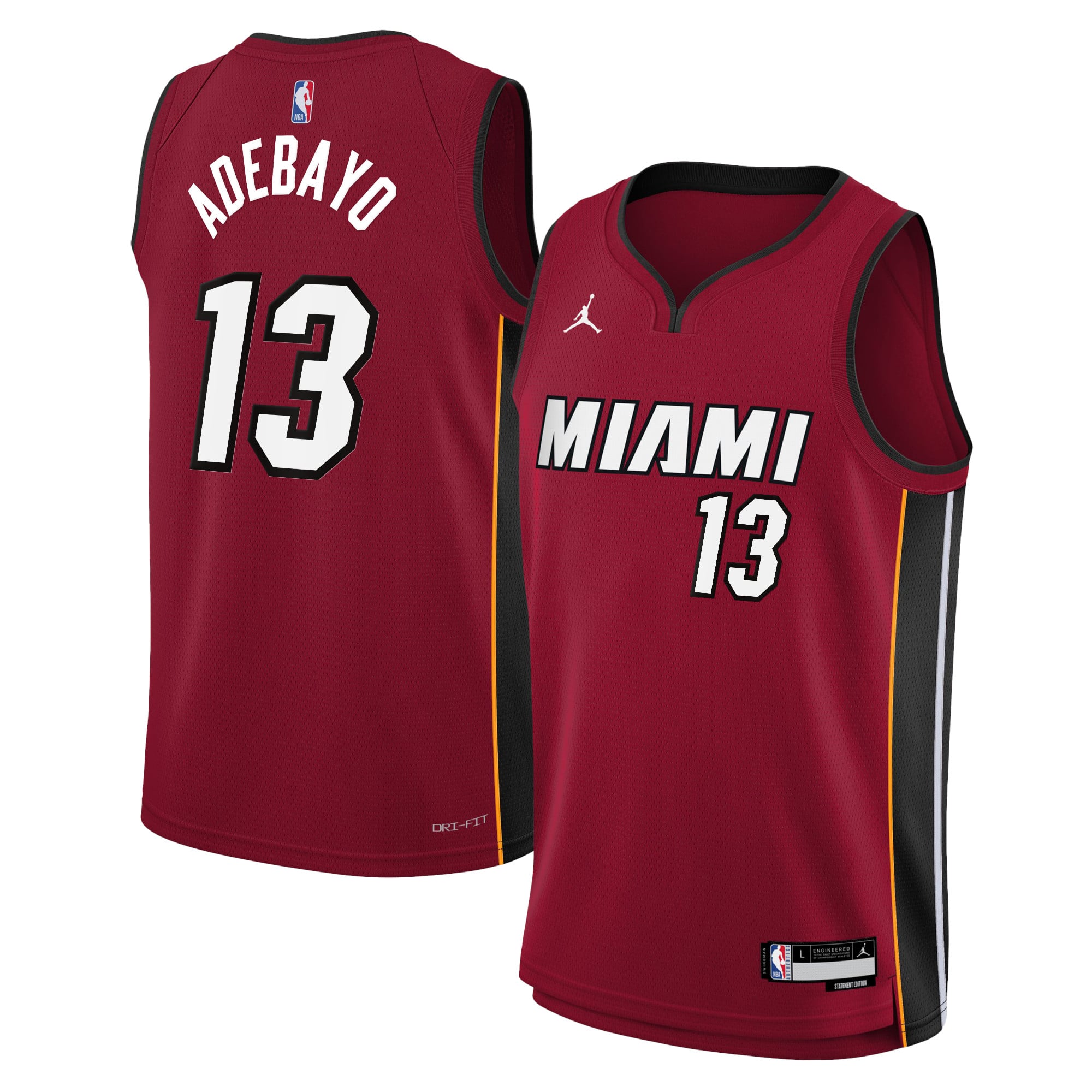 Miami Heat Jordan Statement Edition Swingman Maillot 22 - Rouge - Bam Adebayo - Junior - unisexe Taille: L (14/16)